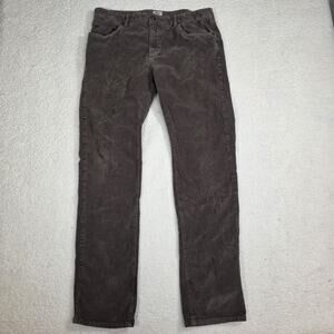 Faherty Mens 34 Pant Corduroy Brown Organic Cotton Blend Straight 5 Pocket Taupe